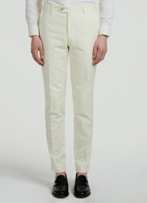 Fursac - Serge Coton Tramée Pants Light Yellow - Pale Yellow