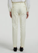 Fursac - Serge Coton Tramée Pants Light Yellow - Pale Yellow