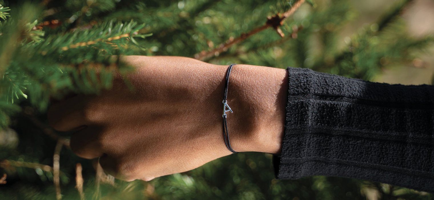 Pulsera I - Bañada en Plata - Negro