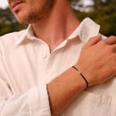 Bracelet B - Plaqué Argent - Noir