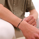 Bracelet V - Plaqué Argent - Noir