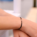 Bracelet H - Plaqué Argent - Noir