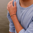 Bracelet F - Plaqué Argent - Noir