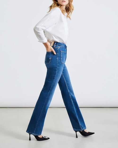 Reiko - Vaqueros Piper Flare - Denim V-240 - Mujer