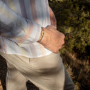 Bracelet Feuillu - Vert Kaki Moucheté Blanc