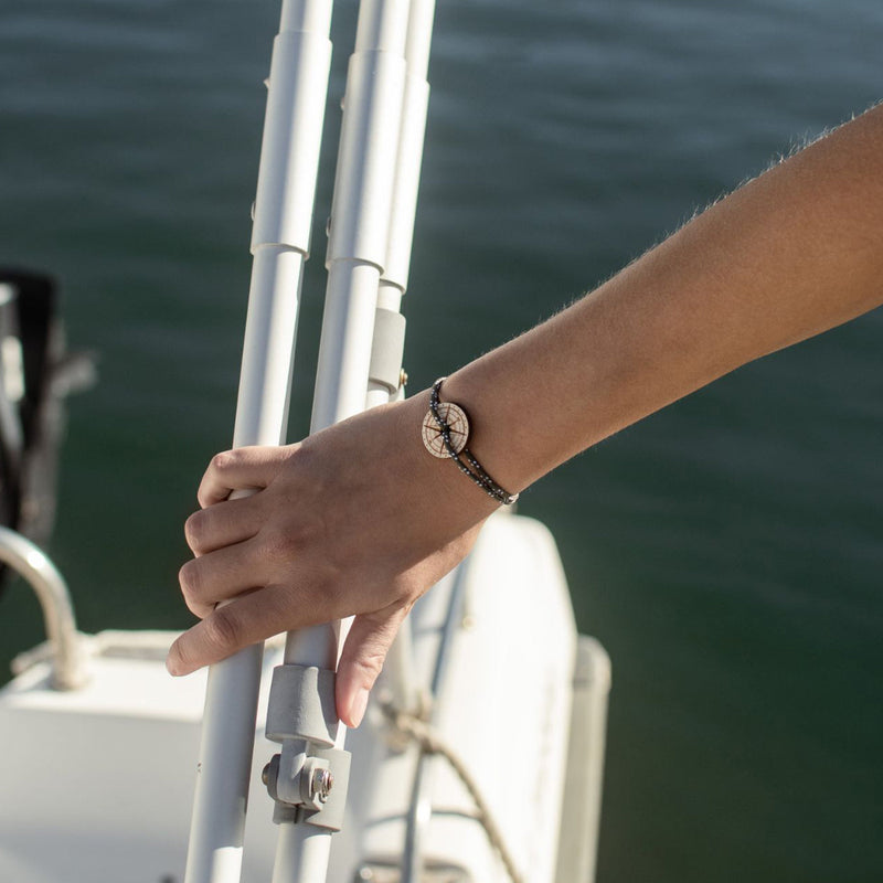 Bracelet Feuillu - Vert Kaki Moucheté Blanc