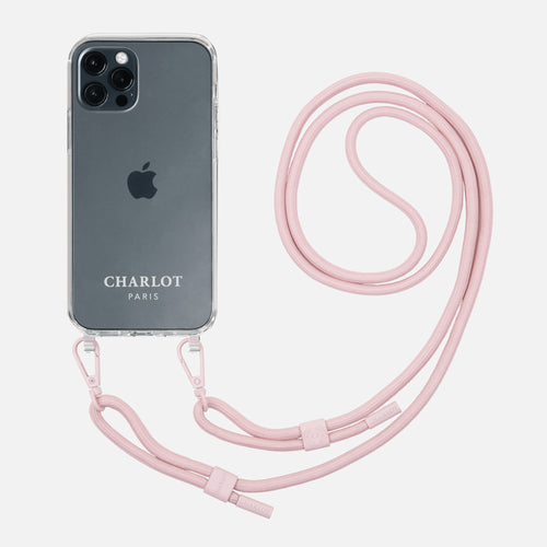 Clear Shell + Cord - Powder Pink