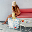 Sac De Plage Carryall Sun Face - Imprimé Bleu Et Blanc