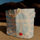 Sac De Plage Carryall Sun Face - Imprimé Bleu Et Blanc
