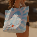 Sac De Plage Carryall Sun Face - Imprimé Bleu Et Blanc
