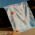 Toalla De Microfibra Sun Face - Estampado Azul Y Blanco