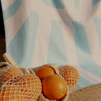 Toalla De Microfibra Sun Face - Estampado Azul Y Blanco