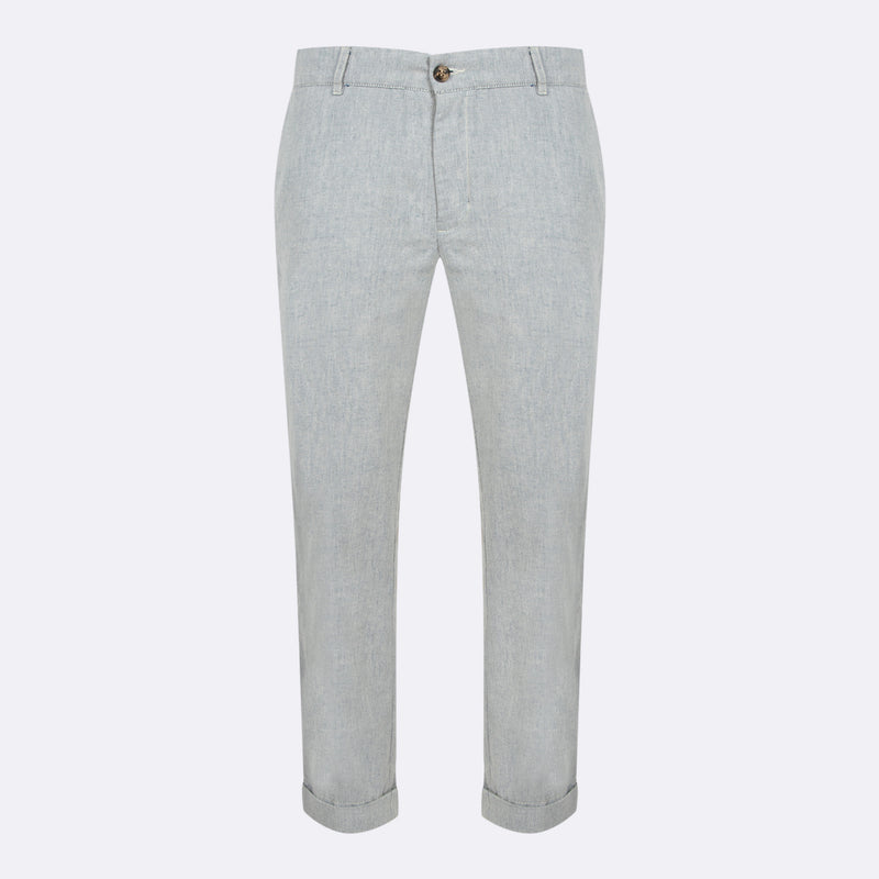 Pantalon Crecy Coton Linen - Ecru/Bleu - Homme