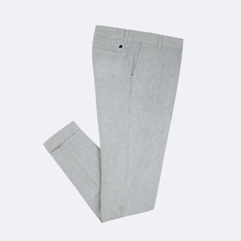 Pantalon Crecy Coton Linen - Ecru/Bleu - Homme