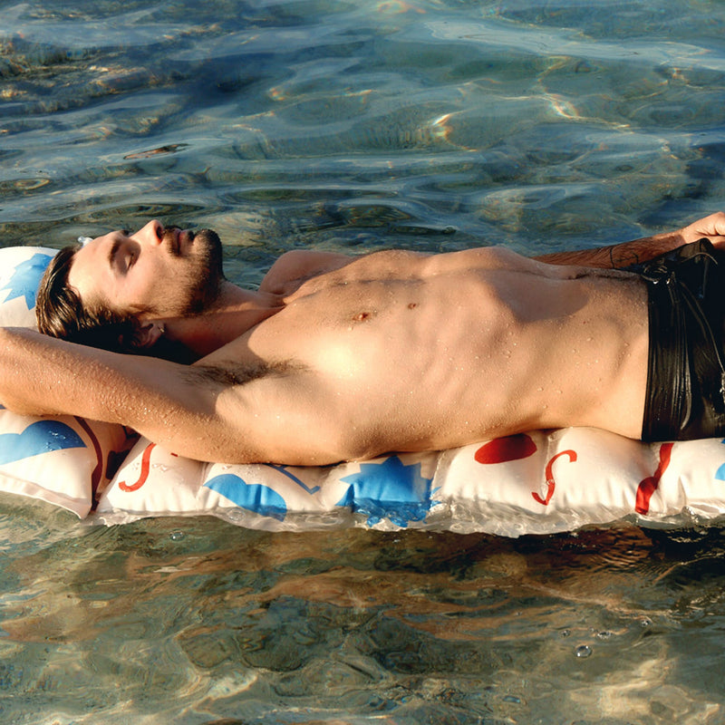 Matelas Flottant Luxe Lie On Nostalgica Adulte - Imprimé Fond Blanc