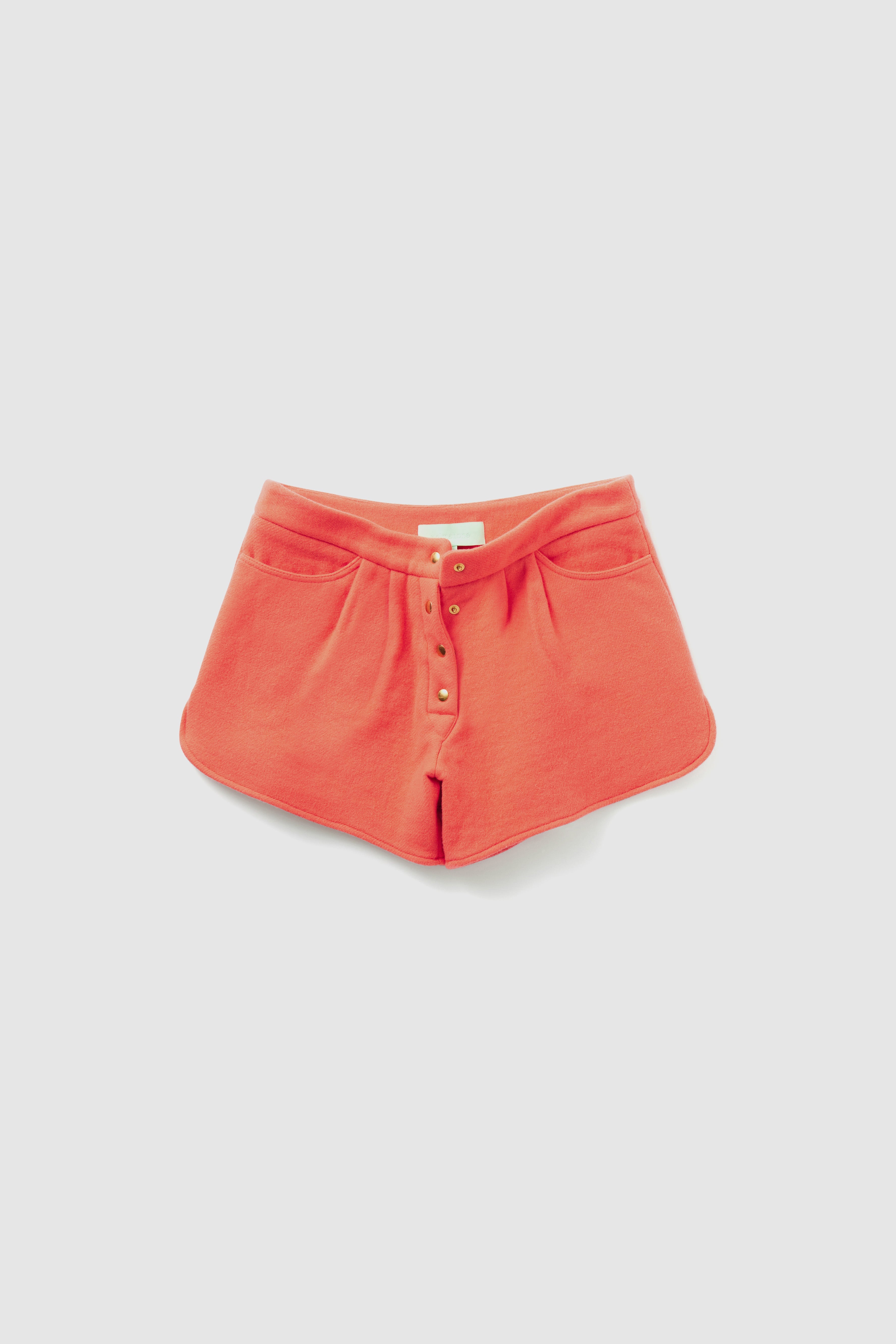 Spencer Short In Wool And Cashmere Fabric Reef Orange