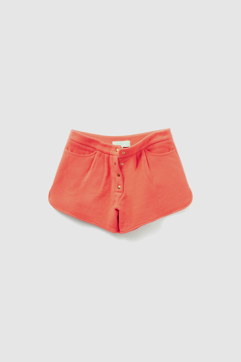 Short Spencer Tissu De Laine Et Cachemire Reef Orange