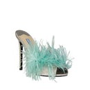 Prada Silk End Feathers Sandals - Beige - Woman