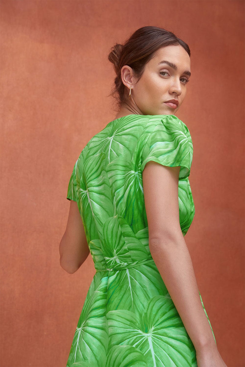 Robe Malicieuse En Soie L'Amazonie - Vert