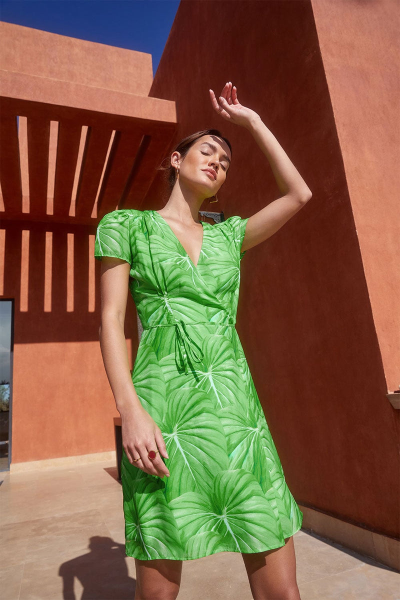 Robe Malicieuse En Soie L'Amazonie - Vert