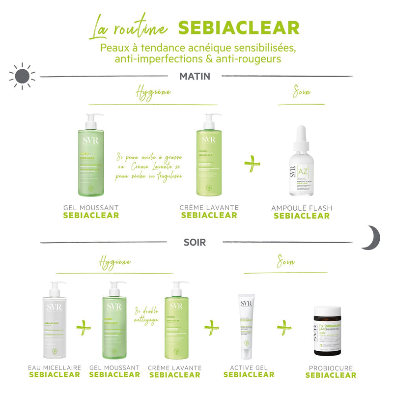 Ampoule Flash Visage Sebiaclear - Séborégulateur Peaux Acnéiques