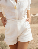 Sarah Linen Shorts - Off White