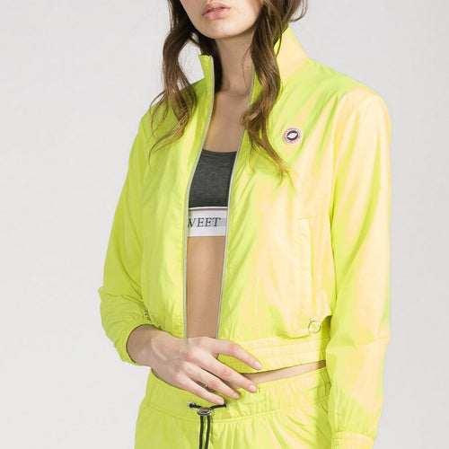 Blouson Tactel Crop - Jaune Fluo - Femme