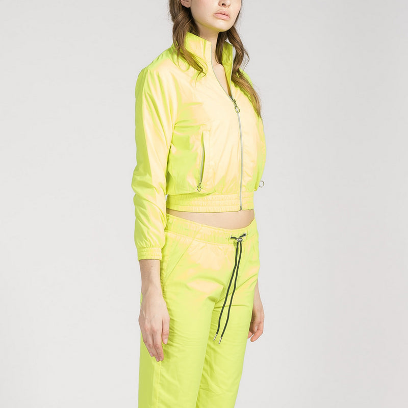 Blouson Tactel Crop - Jaune Fluo - Femme