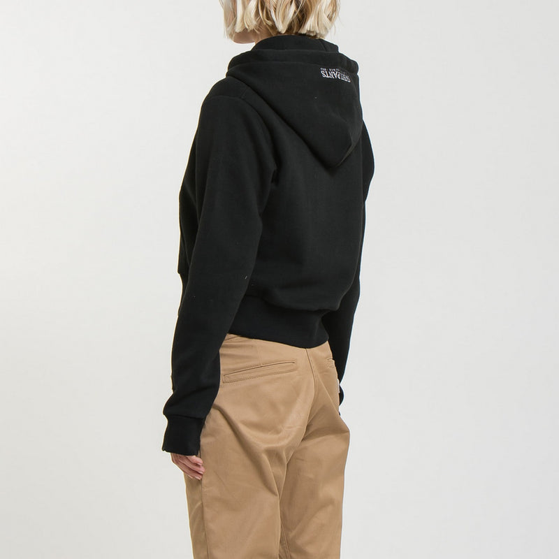 Sweat Terry Crop Zip Up - Black - Femme