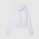 Sweat Terry Crop Zip Up - White - Femme