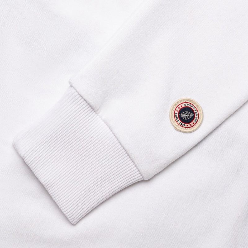 Sweat Terry Crop Zip Up - White - Femme