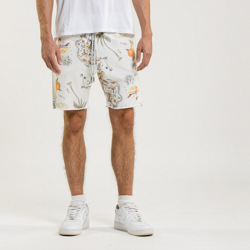 Bermuda Terry Cutoff Print - Postcard - Mixte