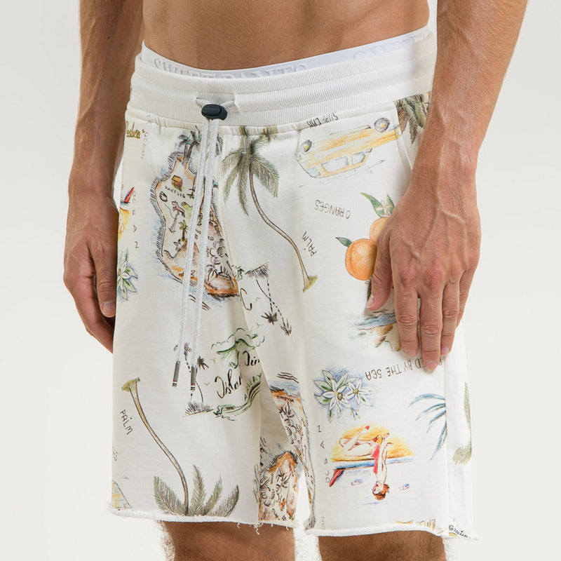 Bermuda Terry Cutoff Print - Postcard - Mixte