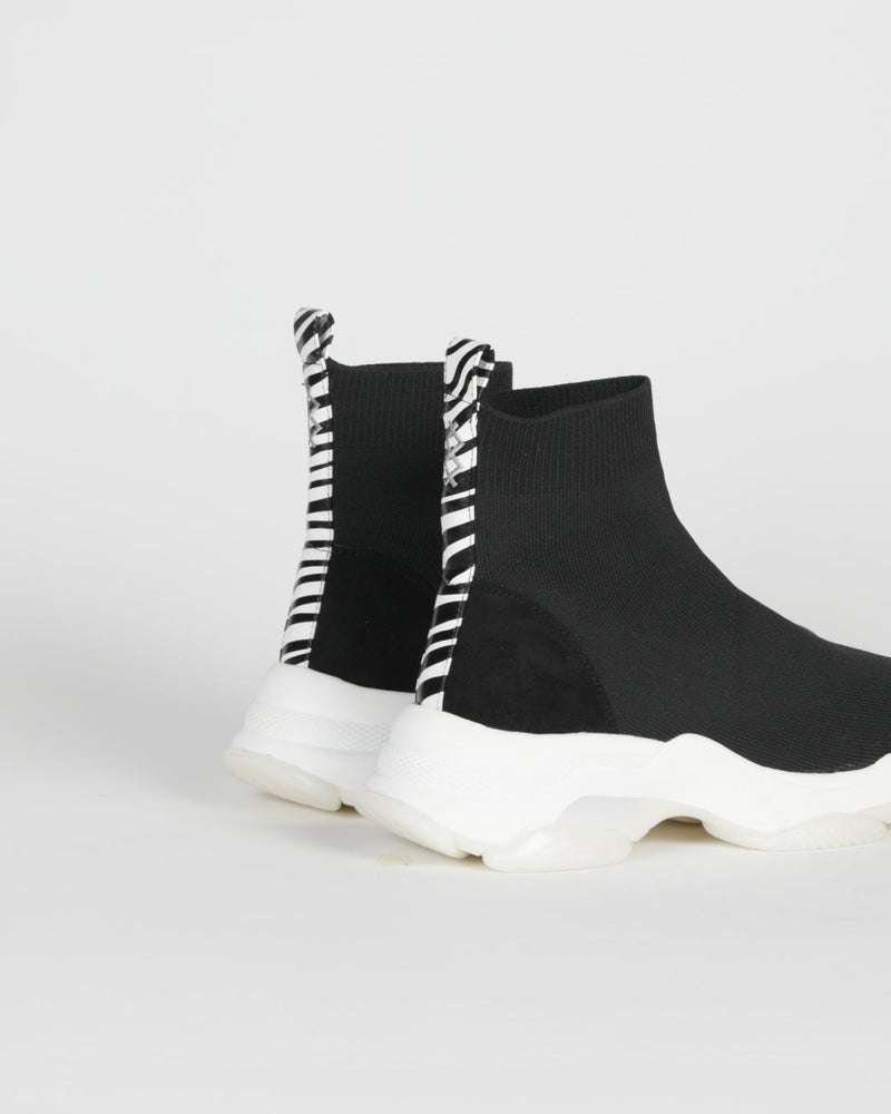 Zapatillas con estampado de cebra - Negro