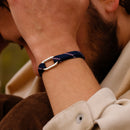 Bracelet Tilla - Bleu Marine Moucheté Blanc Et Rouge