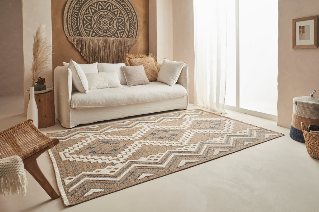 Tulum - Tapis D'Intérieur/Extérieur - Polypropylène - Bleu