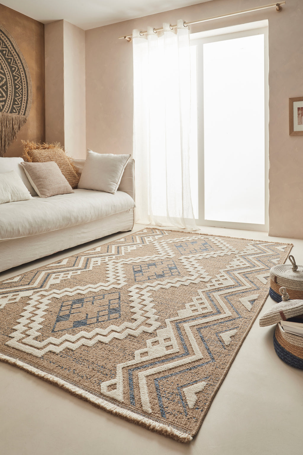 Tulum - Tapis D'Intérieur/Extérieur - Polypropylène - Bleu