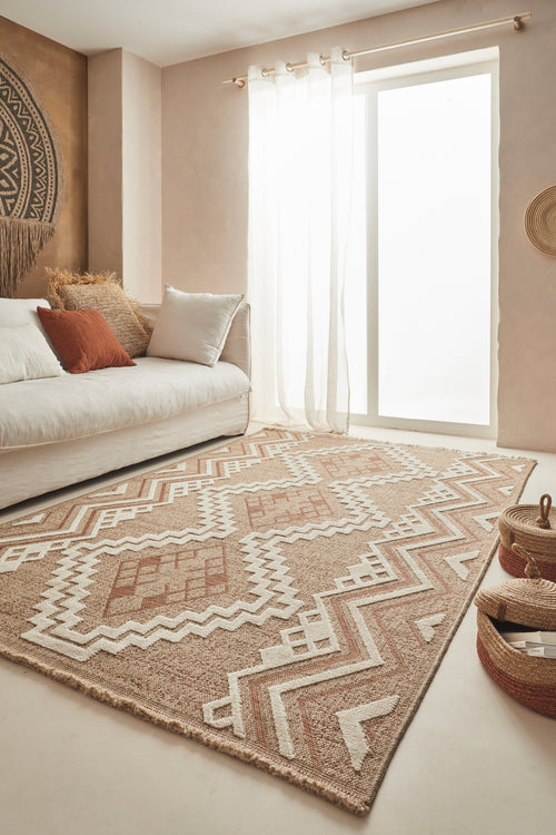 Tapis Aspect Jute Tulum 9054 - Motif Jute - Terra - Intérieur / Extérieur