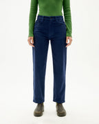 Pantalón nele de pana azul sostenible-1