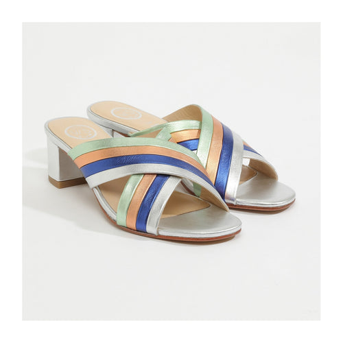 Wesley Sandals - Silver+Electricblue+Orange+Green