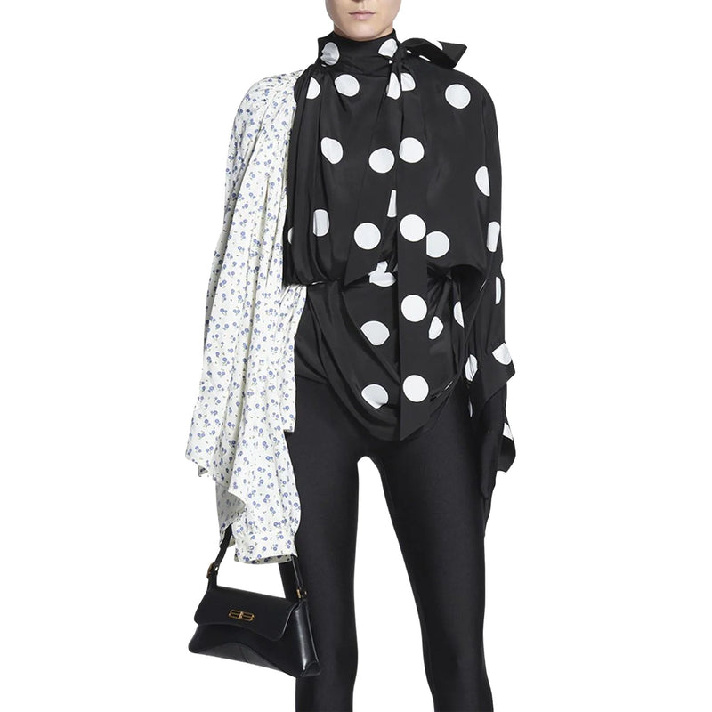 Top Balenciaga Polka Dot High Neck Top - Noir - Femme