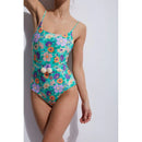 Maillot Une Pièce Tia - Flower Aqua