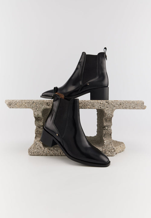 Alicia - Cuir Glacé Noir - Bons Baisers - The Bradery