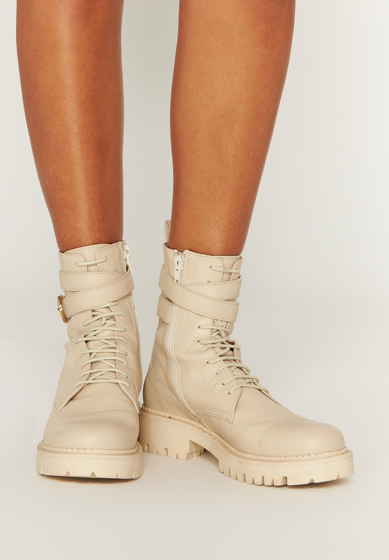 Amy - Cuir Beige - Bons Baisers - The Bradery