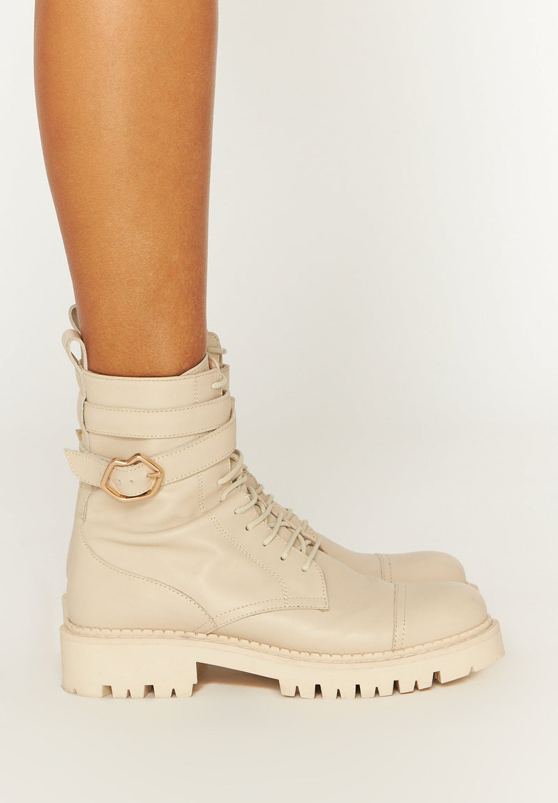 Amy - Cuir Beige - Bons Baisers - The Bradery