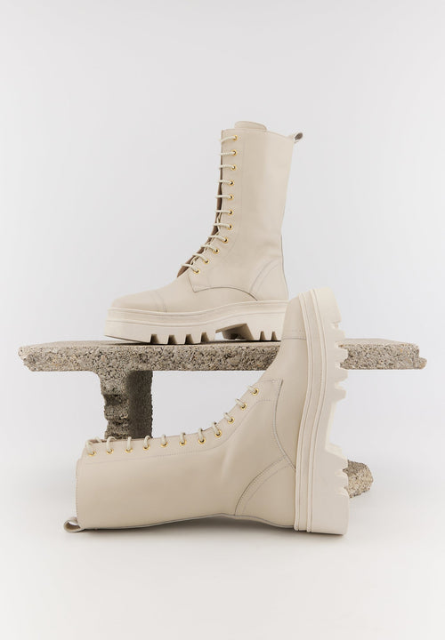 Anita - Cuir Lisse Beige - Bons Baisers - The Bradery