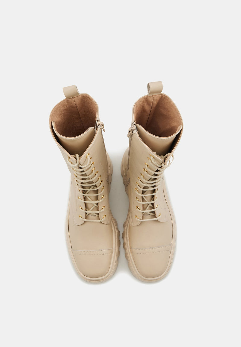 Anita - Cuir Lisse Beige - Bons Baisers - The Bradery