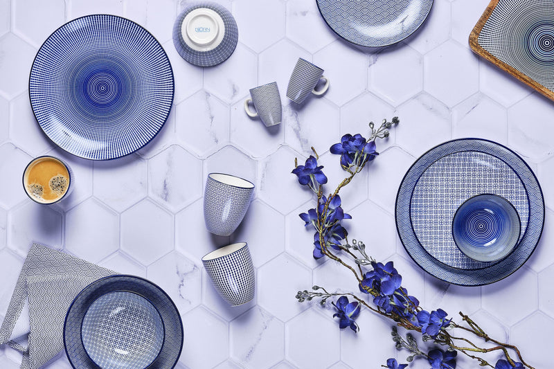 Assiette Pattern - 6 Pièces - Dark Blue Les Assiettes Björn