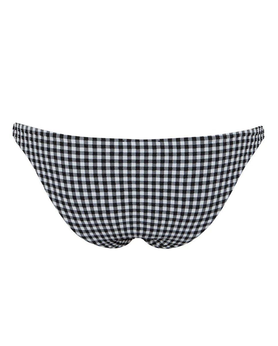 Bas De Maillot Bikini Balconette Vichy Noir & Blanc - Noir - Robin Collection - The Bradery
