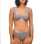 Bas De Maillot Bikini Balconette Vichy Noir & Blanc - Noir - Robin Collection - The Bradery